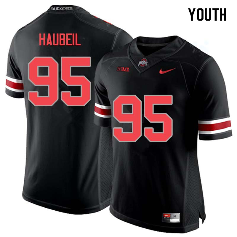 Youth #95 Blake Haubeil Ohio State Buckeyes College Football Jerseys Sale-Blackout